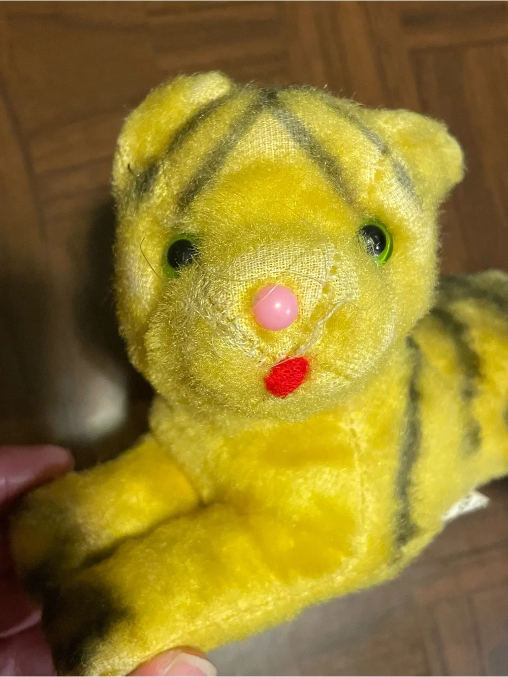 Vintage Small Yellow Tiger Stuffed Animal 50s/60s Carnival Prize